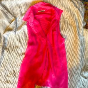 Hot pink, button down tank top